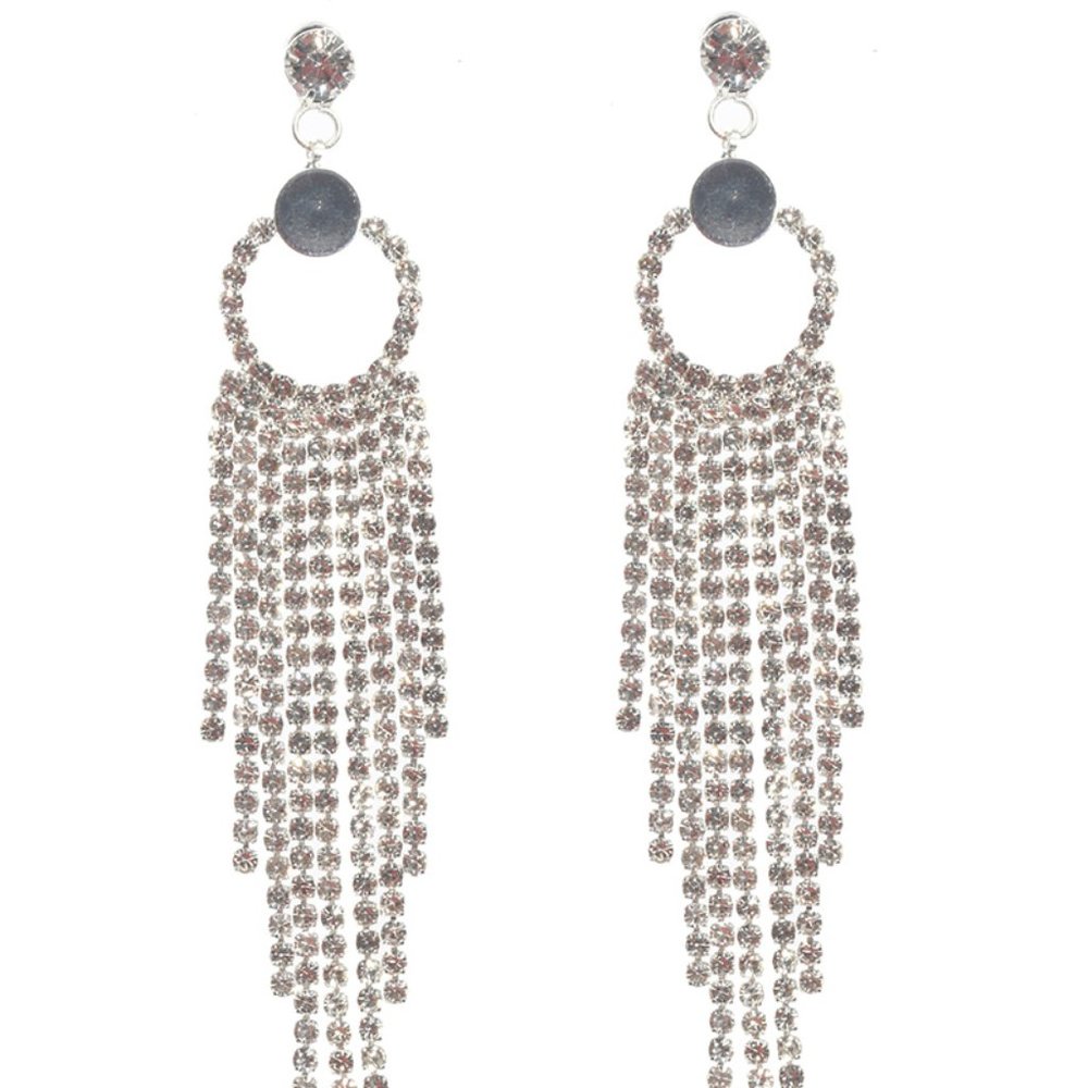 Chandelier Rhinestone Post Earrings Victorian